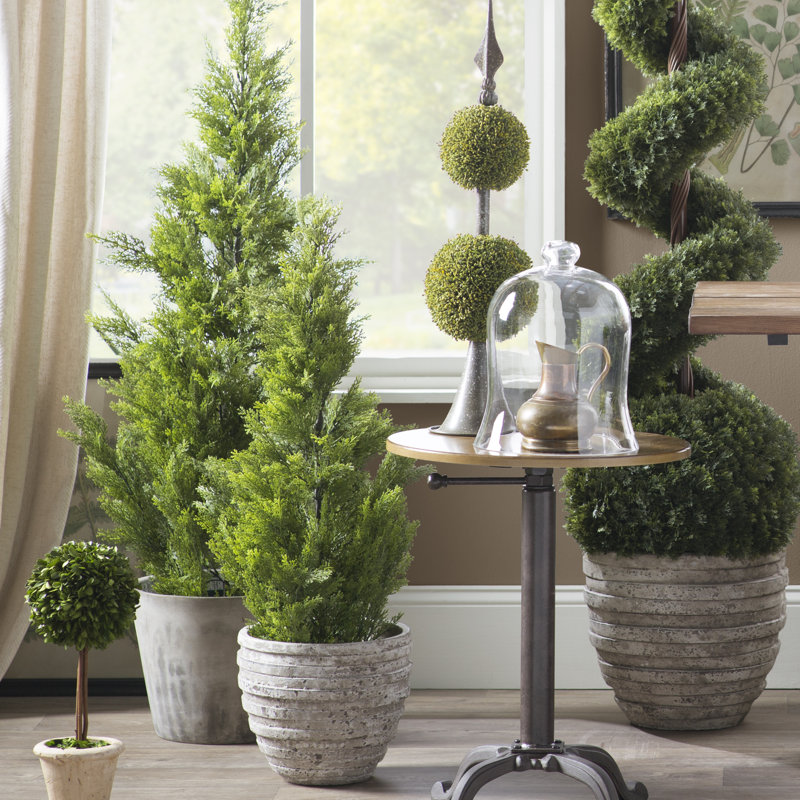 Charlton Home Arborvitae Faux Floor Plant in Pot & Reviews Wayfair